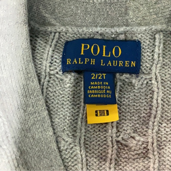 Ralph Lauren Kids Cable Knit Gray Sweater 2T - Picture 4 of 6